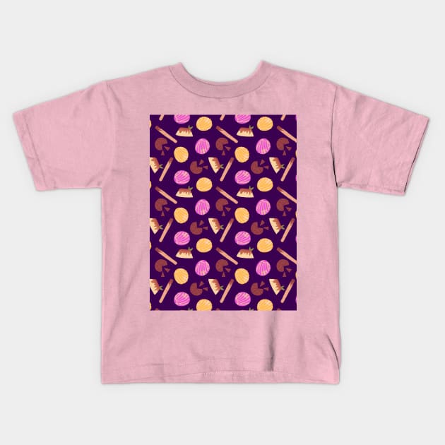 Mexican Desserts Repeat Pattern Kids T-Shirt by misnamedplants